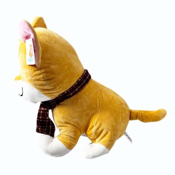 Goffa Smiling Shiba Inu Plush Japanese Dog With Scarf 15" Super Soft Stuffed Toy - Picture 4 of 10